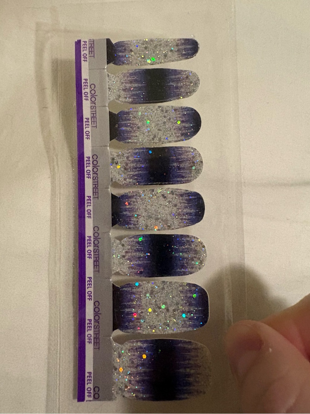 Color Street Crystal Chill (Purple Ombre Glitter Nail Strips)